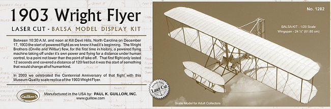 Guillows 1903 Wright Flyer Balsa Wood Model Airplane Kit