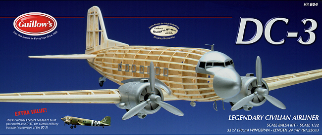 Guillows Douglas DC-3 / C47 Balsa Wood Model Airplane Kit